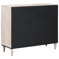 Vidaxl Strani šal s polico Bela 90 x 33,5 x 75 cm Masiven les manga