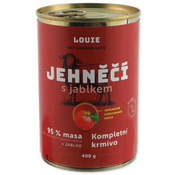 Louie Dog Cons. Jagnječje s puranom, jabolko, prebiotiki 400g
