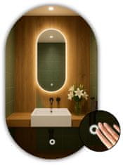 shumee Ovalno LED ogledalo 70x110 z dotikalnim stikalom, vodoodporno IP65 LUNA