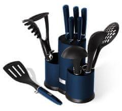 Berlingerhaus Komplet nožev BH-6249 and kitchen utensils in a stand 12 pcs Aquamarine Metallic Line