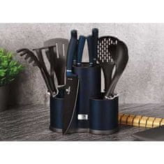 Berlingerhaus Komplet nožev BH-6249 and kitchen utensils in a stand 12 pcs Aquamarine Metallic Line