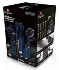 Berlingerhaus Komplet nožev BH-6249 and kitchen utensils in a stand 12 pcs Aquamarine Metallic Line