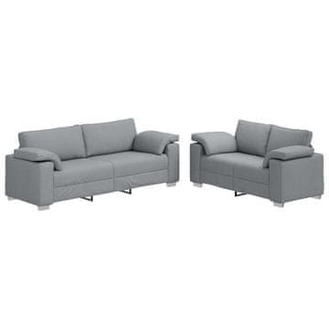 Vidaxl Kavč 2 pcs Svetlo siva 219 x 80 x 82 cm blago