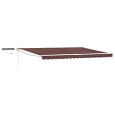 Vidaxl Solarna električna tenda 5 x 3 m Rjava 100% poliester