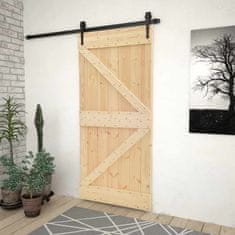 Vidaxl Vrata NARVIK 80 x 210 cm Masiven borov les (neobdelan) Naravna