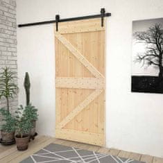 Vidaxl Vrata NARVIK 90 x 210 cm Masiven borov les (neobdelan) Naravna