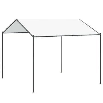 Vidaxl Paviljon 4 x 4 x 2,6 m Bela Jeklo in poliestren 180 gsm