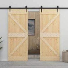 Vidaxl Vrata NARVIK 80 x 210 cm Masiven borov les (neobdelan) Naravna