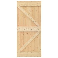Vidaxl Vrata NARVIK 90 x 210 cm Masiven borov les (neobdelan) Naravna