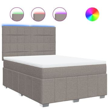 Vidaxl Box spring postelja z vzmetnico taupe 160x200 cm blago