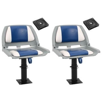 Vidaxl Sedež za čoln 2 kosa s podstavkom nastavljiv 360° vrtenje