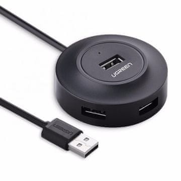 USB 2.0 4 port HUB ČRN 1M - box
