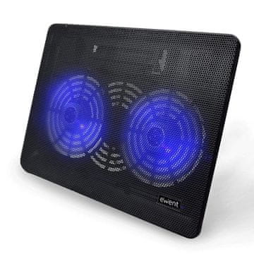 Ewent Hladilno stojalo za prenosnik do 17", 2x tih ventilator, EW1256