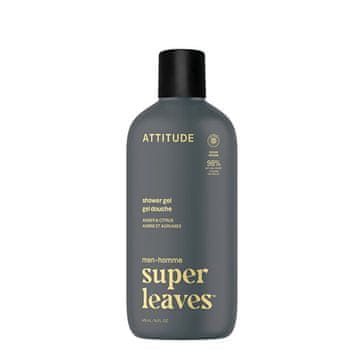 Attitude Gel za prhanje za moške Super Leaves Amber & Citrus (gel za prhanje) 415 ml