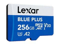 Lexar Spominska kartica BLUE PLUS, Micro SDXC, 256GB, 170MB/s, U3, V30, A2, UHS-I, z adapterjem