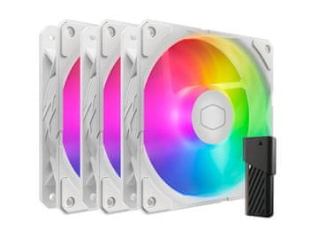 Cooler Master Ventilator za ohišje Cooler Master SickleFlow Edge 120 ARGB White Edition, PWM 120mm, komplet 3 kom, bel