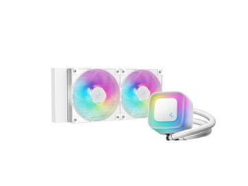 DEEPCOOL Komplet za tekočinsko hlajenje AIO Liquid Cooler LE240 WH V2, 240mm, ARGB, bel