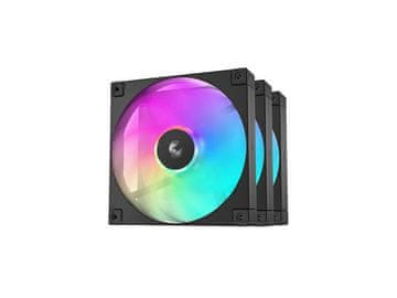 DEEPCOOL Ventilator za ohišje FD12 (3 v 1) ARGB PWM 120mm, 3 Pack, črn