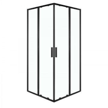 KERRA Kvadratna tuš kabina SOLID SQ BL 90, črni profili, prozorno steklo, 6mm