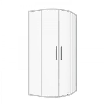 KERRA Polkrožna tuš kabina SOLID RA 80X100, krom profili, prozorno steklo 6mm