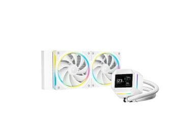 DEEPCOOL Komplet za tekočinsko hlajenje AIO Liquid Cooler LM240 WH, 240mm, LCD, ARGB, bel