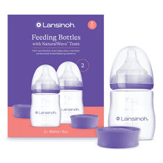 Lansinoh Otroška steklenička 160ml DUOPACK s sesalcem NaturalWave TM (S)