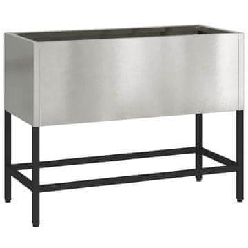 Vidaxl Povišano vrtnarsko korito srebrna 60 x 26 x 45 cm
