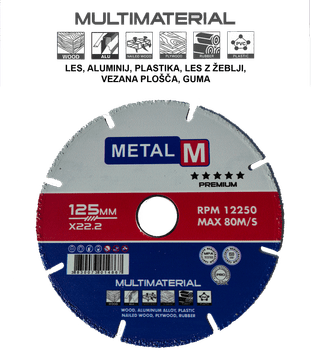 Metal M večnamenska rezalna plošča 125×22.23