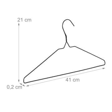 Northio Jekleni obešalniki za oblačila črni tanki s palico 48 kos