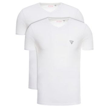 shumee Moške majice z V-izrezom Guess, 2 kosa, bele barve, velikost XXL