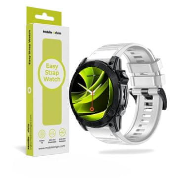 Mobile-origin Easy Strap Silicone Watch 22mm White