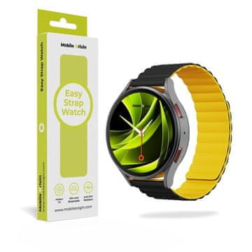 Mobile-origin Easy Strap Magnetic Watch 20mm Black/Yellow