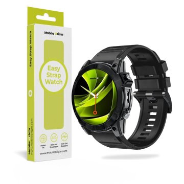 Mobile-origin Easy Strap Silicone Watch 22mm Black