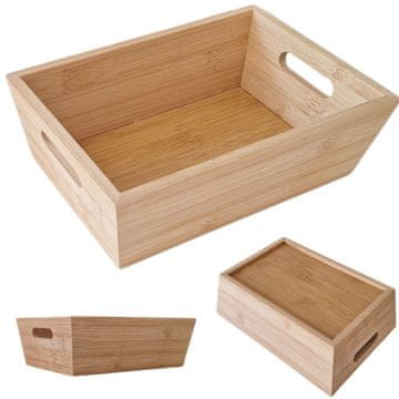shumee PRAVOKOTNA ŠKATLA ZA ORGANIZATOR IZ BAMBUSOVEGA PLADNJA, LESENA ŠKATLA ZA ORGANIZATOR 23x16x7,5 cm
