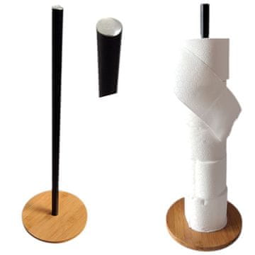 shumee STOJEČE DRŽALO ZA TOALETNI PAPIR ZA WC 51 CM KOVINSKO BAMBUSOVO STOJALO