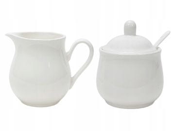 shumee Sladkornica in vrč za smetano 280 ml, komplet iz belega porcelana