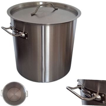 shumee LONEC IZ NERJAVEČEGA JEKLA 32,5 CM GASTRO LONEC 26 L S KOVINSKIM POKROVOM
