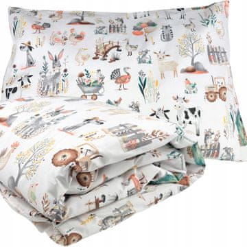 shumee Bombažna posteljnina za otroke 100x135+40x60 Plumeri posteljnina za otroško posteljico