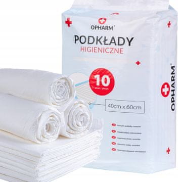 shumee Vpojne previjalne podloge 60x40 Super vpojne bele občutljive 10 kosov