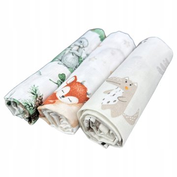 shumee Velike plenice iz muslina Plumeri 3x 70×70 cm - večja velikost, udobje