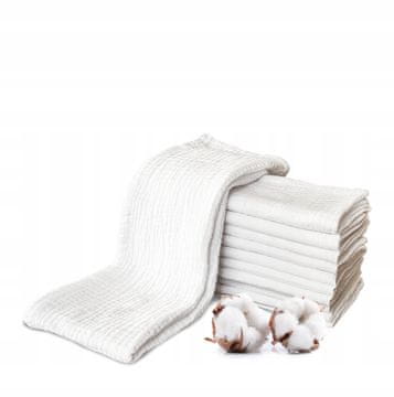 shumee Plumeri plenice iz muslina, bele barve, 6 kosov, 50x30 cm