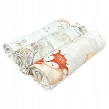 shumee Velike plenice iz muslina Plumeri 3x 70×70 cm - večja velikost, udobje