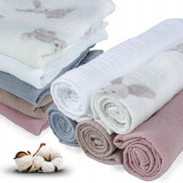 shumee Plumeri plenice iz muslina, komplet 5 barv, 70x70 cm