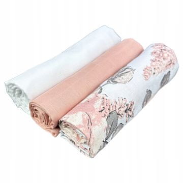 shumee Velike plenice iz muslina Plumeri 3x 70×70 cm - večja velikost, udobje