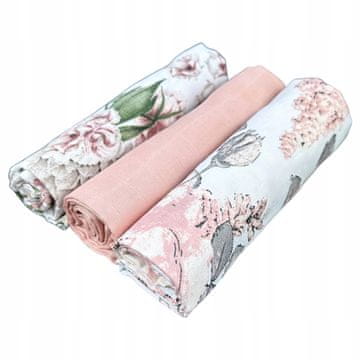 shumee Velike plenice iz muslina Plumeri 3x 70×70 cm - večja velikost, udobje