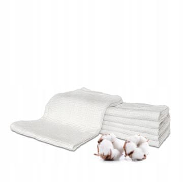 shumee Plumeri plenice iz muslina, bele barve, 5 kosov, 70x70 cm