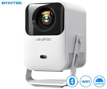 Byintek VEVSHAO A15 prenosni LED projektor + daljinec, bel