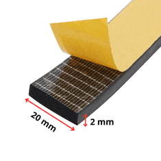 shumee EPDM tesnilo 2x20 mm samolepilni akustični trak za odbijač, vrata in okna