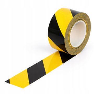 shumee Opozorilni trak za označevanje črt, rumen in črn, 48 mm/33 m