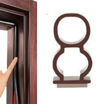 shumee Samolepilno tesnilo za zunanja vrata 10x18 mm rjav gumijasti profil